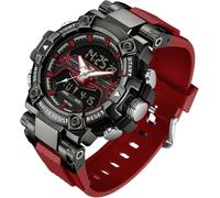 findtime Montre de designer cool pour homme - Bleu - Grand cadran - Mascul Relojes para Hombres - Unique - Électronique - Sport militaire - Montre de course à pied robuste, Rouge, Sport