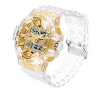 findtime Montre de sport numérique militaire - Pour homme et garçon - Étanche - 5 ATM - Grande montre électronique - Réveil - Chronomètre - Réveil - Compte à rebours, B-Gold.