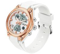 Findtime - Montre de sport numérique pour femme, montres étanches de course, montre de poignet militaire avec compte à rebours tactique, alarme, chronomètre pour femmes, Or rose blanc., Sport