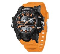 findtime Montre de sport tactique militaire pour homme - Étanche - Montre numérique robuste avec rétroéclairage LED - Alarme et chronomètre, 3353-women_black orange, Sangle
