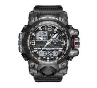 findtime Montre de sport tactique militaire pour homme - Étanche - Montre numérique robuste avec rétroéclairage LED - Alarme et chronomètre, 3133-noir blanc, Sangle