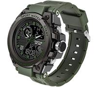 findtime Montre militaire pour homme,Montre de sport d'extérieur,Montre tactique numérique étanche,5 ATM,Montre pour homme,Réveil chronomètre,Calendrier,Compte à rebours date, A-vert., Sangles