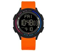 findtime Montre numérique pour femme - Étanche à 5 ATM - Double temps - Compte à rebours - Montre de sport fine avec chiffres lumineux - Pour jeunes femmes et filles - Rose, Orange, lanière