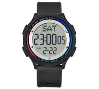 findtime Montre numérique pour femme - Étanche à 5 ATM - Double temps - Compte à rebours - Montre de sport fine avec chiffres lumineux - Pour adolescentes et femmes - Rose, Blanc et noir., lanière