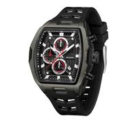 findtime Montres Rectangulaire Militaire Hommes Sport Design Unique Style Punk CadranRectangulaire,Affichage Numérique Analogique, Double Fuseau, Chronomètre Étanche 5ATM