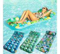 FindUWill Lot de 4 flotteurs de piscine gonflables avec appui-tête pour adultes - Flotteurs de piscine rafraîchissants XL - Chaise longue pour fête de piscine