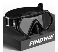 Findway Masque de Plongée Adultes avec Réglable Bandeau élastique en Tissu Doux, Lunettes de Plongée pour Homme Femme avec 180° Champ de Vision Panoramique HD, Masque Snorkeling Anti-Buée Anti-Fuite