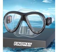Findway Masque de plongée avec tuba pour enfants, lunettes de natation pour enfants de 4 à 14 ans, lunettes de natation confortables, imperméables, sans fuite, masques de plongée rose rouge blanc pour