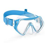Findway Masque de Plongée Enfant avec Sangle en Tissu Doux,Lunettes de Plongée Enfants Masque de Snorkeling,180°View HD Anti-buée Anti-Fuite Lunettes de Natation pour 5-16 Ans