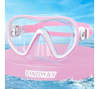 Findway Masque de Plongée Enfant , Lunette Piscine Enfant de 4 à 16 Ans, Champ de Vision Panoramique de 180 °, Anti-buée, Étanche, Adapté à la Natation et au Snorkeling