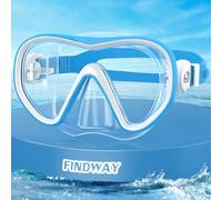 Findway Masque de Plongée Enfant , Lunette Piscine Enfant de 4 à 16 Ans, Champ de Vision Panoramique de 180 °, Anti-buée, Étanche, Adapté à la Natation et au Snorkeling