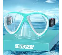 Findway Masque de Plongée Enfant Lunettes de Plongée pour 4,5,6,7,8,9,10,11,12 Ans, Masque Snorkeling Enfant en Verre Trempé, Protection UV Garçons et Filles Lunettes de Natation Noir