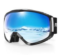 Findway Masque de Ski, Lunette de Ski pour Homme Femme Adulte, Masqué Ski OTG pour Ski et Snowboard Anti-buée, Anti-UV Bleu Photochromique Lentille Sphérique