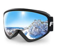 Findway Masque de Ski Protection pour Enfant 5 à 16 Ans Lunette Ski Masque Ski OTG de Garçon ou Fille Anti-UV Antibuée Compatible avec Casque pour Ski Snowboard (Lentille Argentée(VLT 8%))