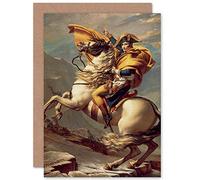 Fine Art Prints Carte de Voeux Napoléon Crossing the Alps avec Enveloppe Intérieure de Qualité Supérieure