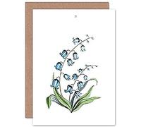 Fine Art Prints Carte de Vœux d'Illustration de Fleurs Bluebells avec Enveloppe Intérieure de Qualité Supérieure