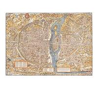 Fine Art Prints Carte Hoyau Truschet 1550 Paris City France 1980 Réplique XL Poster mural