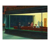 Fine Art Prints Edward Hopper Nighthawks Iconic Painting Grande Affiche Murale Imprimée Papier Épais 18X24 LFPDG3640