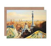 Fine Art Prints Park Güell Carte de Voeux de Barcelone avec Enveloppe Intérieure de Qualité Supérieure