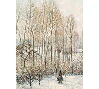 Fine Art Prints Poster Mural Pissarro Lumière du Soleil du Matin sur la Neige - Eragny sur Epte - Grande Décoration Murale