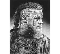 Fine Art Prints Ragnar Vikings Warrior Wayne Maguire Impression sur toile de qualité supérieure Décoration murale