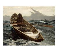 Fine Art Prints Winslow Homer Peinture d'Avertissement de Brouillard Grande Impression Murale en Papier Épais 18X24