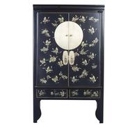 Fine Asianliving Armoire de Mariage Chinoise Onyx Noir Peint à la Main - Orientique Collection L100xP55xH175cm Armoire Chinoise Meubles Chinois Mobilier Oriental Asiatique Mandarin Pekin