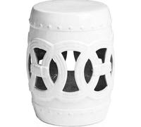 Fine Asianliving Céramique Tabouret de jardin Porcelaine Céramique émaillée Tabouret chinois Drum Tabouret Garden Stool Pour Intérieur/Extérieur 242-500-white