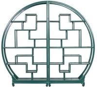 Fine Asianliving Chinois ronde ouverte vitrine de pin vert L176xP26xH192cm
