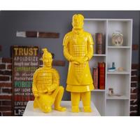 Fine Asianliving Guerrier en terre cuite Archer à genoux Jaune L17xP15xH32cm