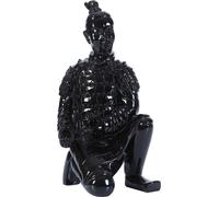Fine Asianliving Guerrier en terre cuite Archer à genoux Noir L17xP15xH32cm