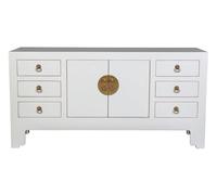 Fine Asianliving Meuble TV Chinois Blanc Neige - Orientique Collection L121xP37xH61cm Armoire Chinoise Meubles Chinois Mobilier Oriental Asiatique Mandarin Pekin