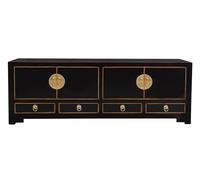 Fine Asianliving Meuble TV Chinois Onyx Noir - Orientique Collection L130xP40xH45cm Armoire Chinoise Meubles Chinois Mobilier Oriental Asiatique Mandarin Pekin