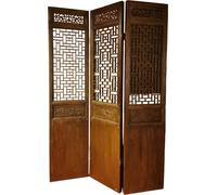Fine Asianliving Paravent chinois antique Séparation de pièce en 3 parties sculptées à la main L156xH230cm