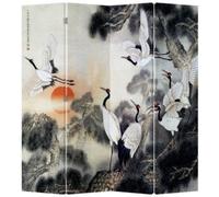 Fine Asianliving Paravent chinois Séparation de pièce L160xH180cm 4-pièces Grues au lever du soleil