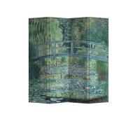Fine Asianliving Paravent Cloison Amovible Séparateur de Pièce 4 Panneaux Bridge over a Pond of Water Lilies Claude Monet L 160 x H