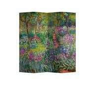 Fine Asianliving Paravent Cloison Amovible Séparateur de Pièce 4 Panneaux Irises in Monets Garden Claude Monet L 160 x H 180 cm