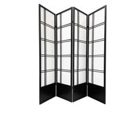 Fine Asianliving Paravent Cloison japonaise Shoji L180xH180cm Séparateur de pièce noir - Nishio