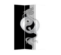 Fine Asianliving Paravent Interieur Séparateur de Pièces L120xH180cm Cloison de Séparation Amovible Japonai Oriental Chinoi Paravent Toile imprimé Deco Paravent des Deux Côtés Toile Diviseur