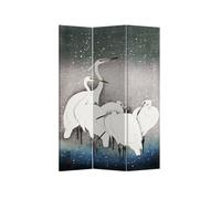 Fine Asianliving Paravent Interieur Séparateur de Pièces L120xH180cm Deux Côtés Cloison de Séparation Amovible Paravent Toile imprimé Deco Paravent Diviseur