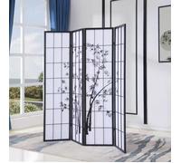 Fine Asianliving Paravent Japonais Shoji L 180x180 cm Noir Bamb