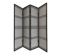 Fine Asianliving Paravent Japonais Shoji L 180x180 cm Noir Tokyo