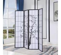 Fine Asianliving Paravent Japonais Shoji L180x180cm Noir - Bamboo Séparateur de pièce Oriental Asiatique Cloison de Séparation