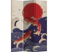 Fine Asianliving Paravent Séparation de pièce Mur espagnol Room Divider Séparateur de pièce Protection visuelle Japonais Oriental Chinois L120xH180cm Toile imprimée double face Asiatique