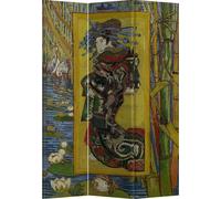 Fine Asianliving Paravent Séparation de pièce Mur espagnol Room Divider Séparateur de pièce Protection visuelle Japonais Oriental Chinois L120xH180cm Toile imprimée double face Asiatique