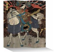 Fine Asianliving Paravent Séparation de pièce Mur espagnol Room Divider Séparateur de pièce Protection visuelle Japonais Oriental Chinois L160xH180cm Toile imprimée double face Asiatique