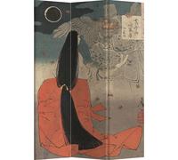 Fine Asianliving Paravent Séparation de pièce Mur espagnol Room Divider Séparateur de pièce Protection visuelle Japonais Oriental Chinois L120xH180cm Toile imprimée double face Asiatique