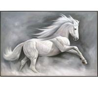 Fine Asianliving Peinture à l'huile 100% Peinte à la main 3D Texture Cadre Noir 100x150cm Cheval