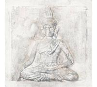 Fine Asianliving Peinture à l'huile 100% Peinture à la main 3D 30x30cm Bouddha