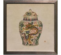 Fine Asianliving Peinture chinoise avec cadre Vase chinois en porcelaine Dragon L35xP3xH35cm Vase décoratif Vase de fleurs Vase oriental en céramique Décoration Vase moderne Décoration de table Vase